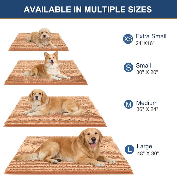 OLANLY Dog Door Mat for Muddy Paws 44x24, Ultra Absorbent Chenille Mud Doormat - Image 2