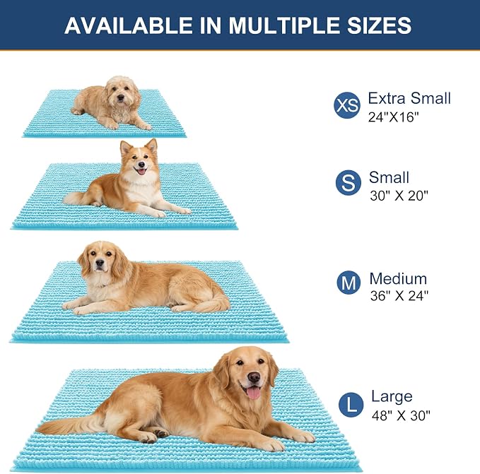 OLANLY Dog Door Mat for Muddy Paws 30x20, Ultra Absorbent Chenille Mud Doormat - Image 2