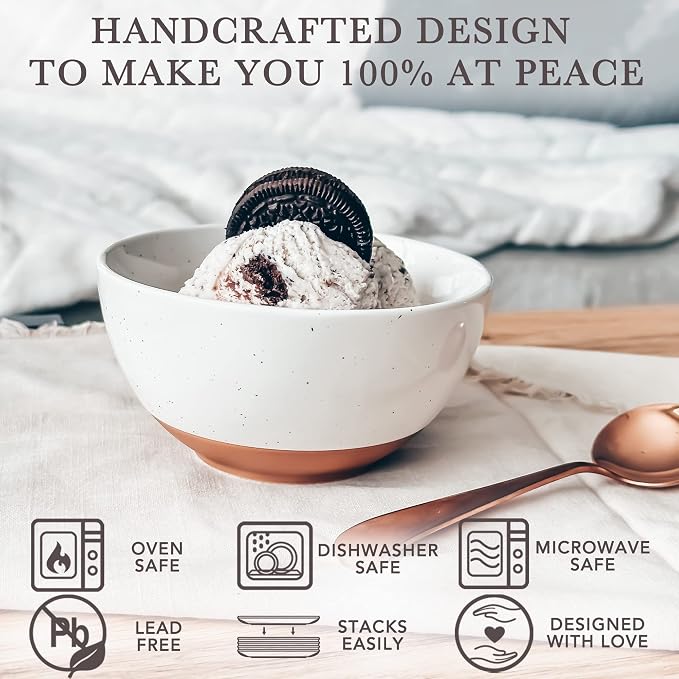 Mora Ceramic Small Dessert Bowls - 16oz - Image 4