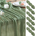 Cheesecloth Table Runner Sage Green 10FT Boho Gauze, 6 Pack | 120 Inch Cheese by Wokceer