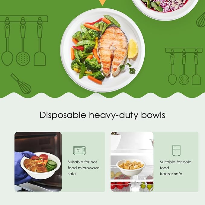 500 Pack 12 oz Paper Bowls Disposable, Compostable Bowls, Biodegradable - Image 4