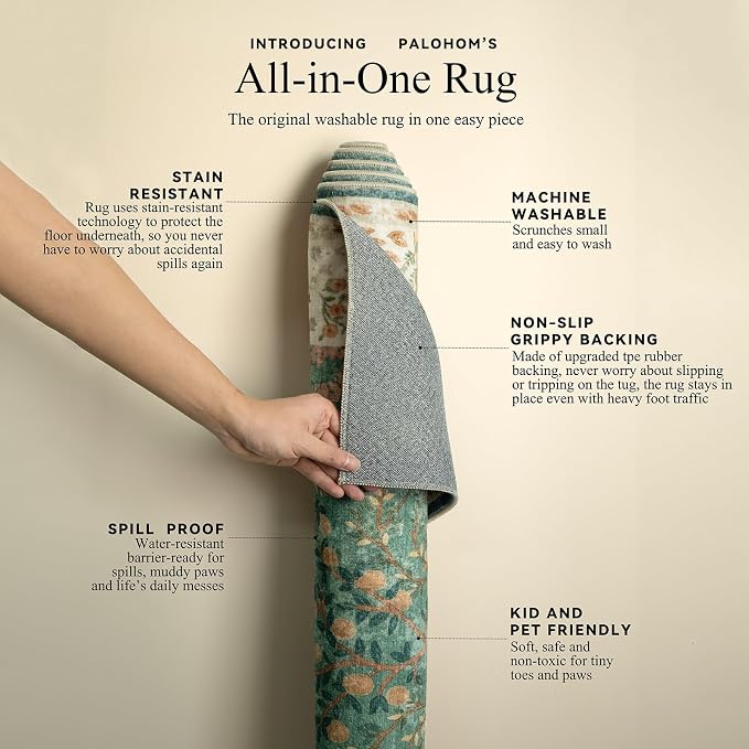 Runner Rug Washable Kitchen Runner: 2'6"x8' Hallway Runner Stain Resistant Non - Image 4
