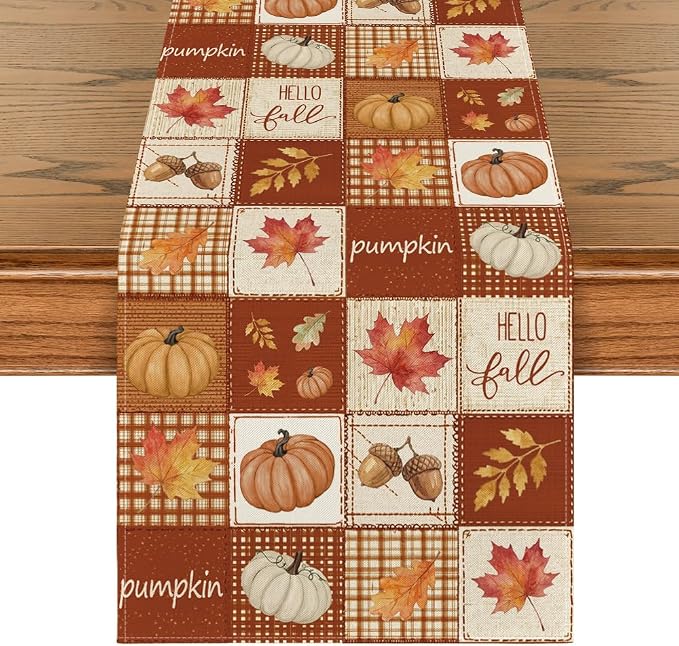 Artoid Mode 210 GSM Fall Table Runner 13x108 Inch Home Party Decor | Plaid by ArtoidMode