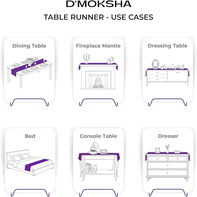 Classic Linen™ by D'Moksha White Table Runner 108 Inches Long, 100% Pure Linen - Image 5