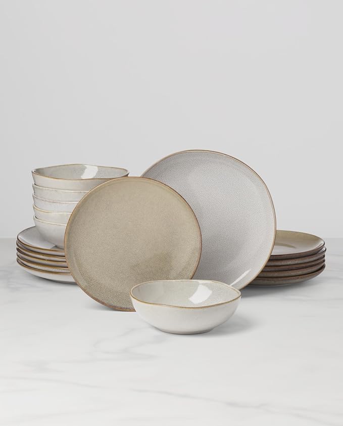 Oneida Organic Shades Oatmeal Stoneware 18-Piece Dinnerware Set - Image 7