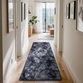 Soft Runner Rugs for Bedroom, Mottling Dark Grey 2x8 Runners for Hallways by Yongyangjuxi