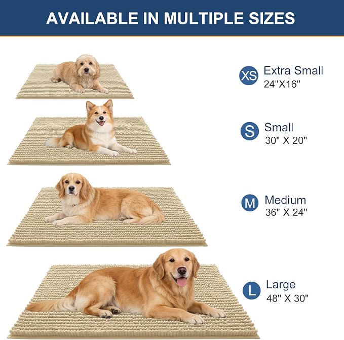OLANLY Dog Door Mat for Muddy Paws 30x20, Ultra Absorbent Chenille Mud Doormat - Image 2