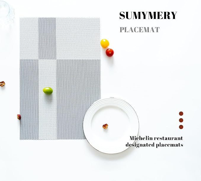 Placemats Set of 12 Vinyl/Plastic Woven Place Mats - Image 5