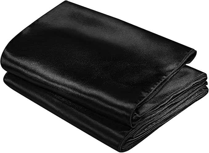 SiinvdaBZX 12 Pcs Black Satin Table Runner 12 x 108 inches Long | Bright Smooth - Image 7