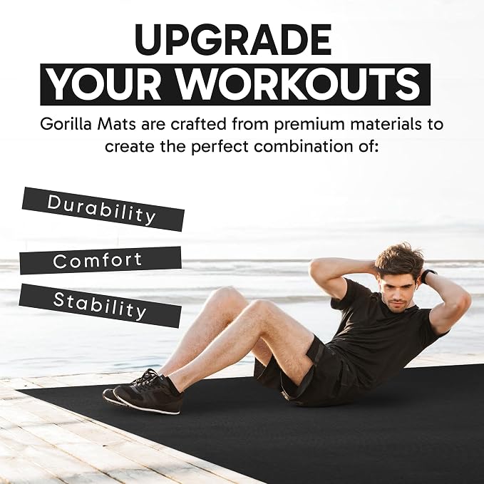 Gorilla Mats Extra Large Exercise Mat – 9'x6', Flat Fitness, Yoga & Weight - Image 8