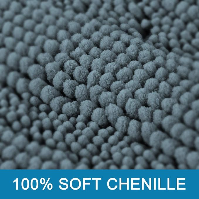 Non Slip Thick Shaggy Chenille Bathroom Rug Mat Set Extra Soft and Absorbent - Image 3