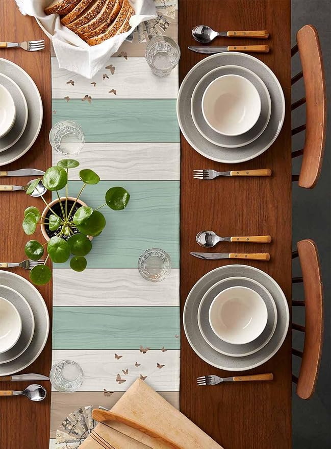 Farmhouse Windmill Short Table Runners 36 Inches, Cotton Linen Fabric Table - Image 5