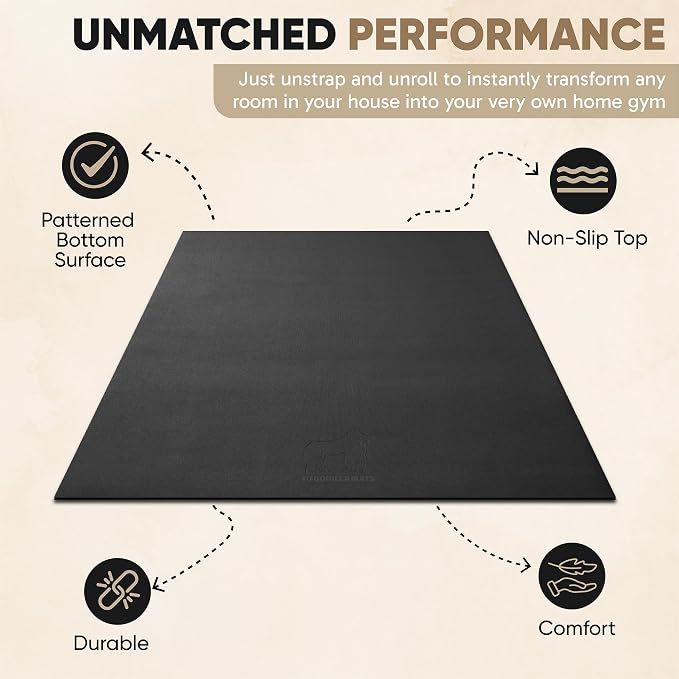Gorilla Mats Extra Large Exercise Mat – 9'x6', Flat Fitness, Yoga & Weight - Image 3