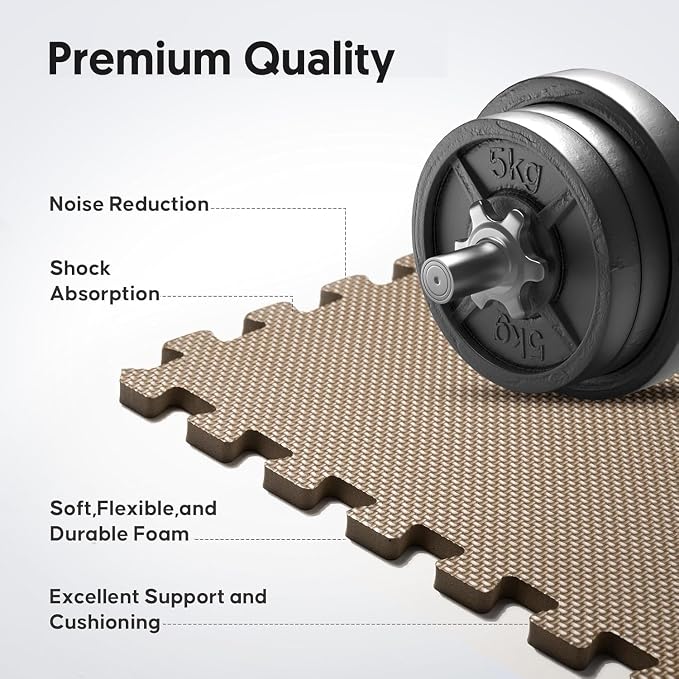 Home Gym Mat, Puzzle Exercise Mat, EVA Interlocking Foam Floor Tiles - Image 3