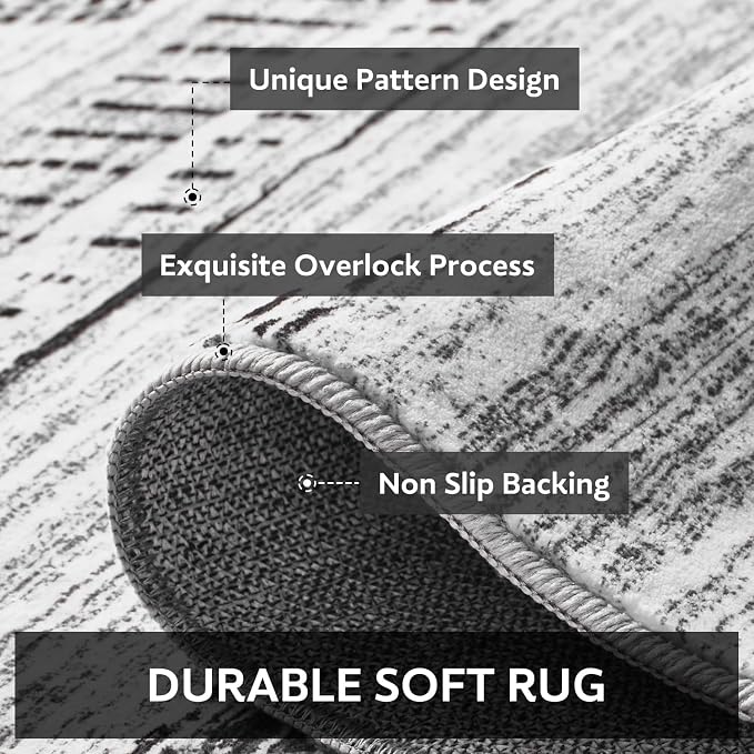 5x7 Area Rugs for Living Room Machine Washable Rug Distressed Indoor Carpet - Image 5