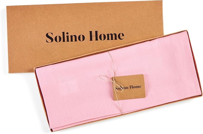 Solino Home 100% Pure Linen Table Runner Pink Lemonade, Fete 14 x 60 in | Table - Image 7