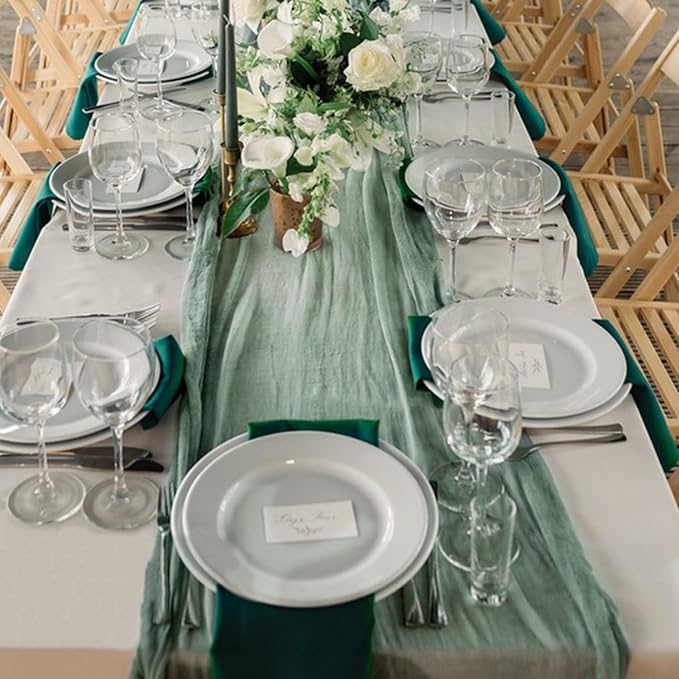 2 Pack Cheesecloth Table Runner 10Ft Gauze Boho Table Runners - Image 4