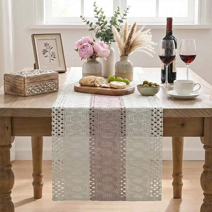 Artoid Mode Pink Farmhouse Rustic Table Runner 12x60 Inch | Seasonal Holiday - Image 2