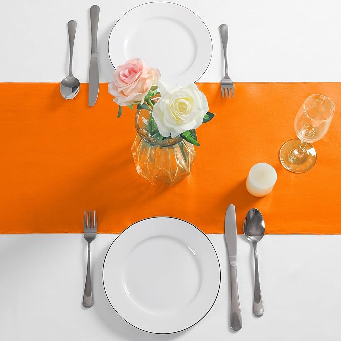 Manyshofu Orange Satin Table Runner 12x72 - Image 3