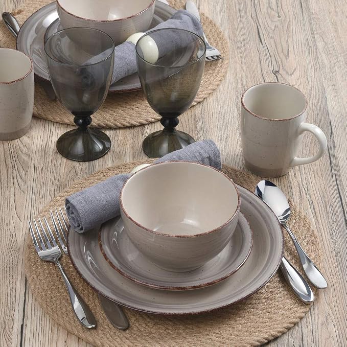 Pfaltzgraff Sadie 16-Piece Cream Dinnerware Set, Service - Image 3