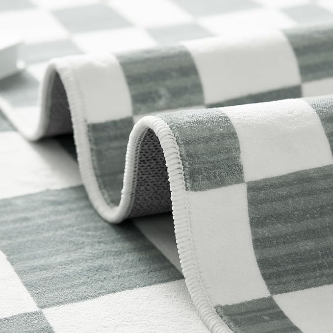 jinchan 6x9 Checkered Area Rugs - Image 7