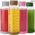 16 oz Glass Juice Bottles 4 Pack, Leakproof Borosilicate Glass Bottles | by Sursip%C2%AE