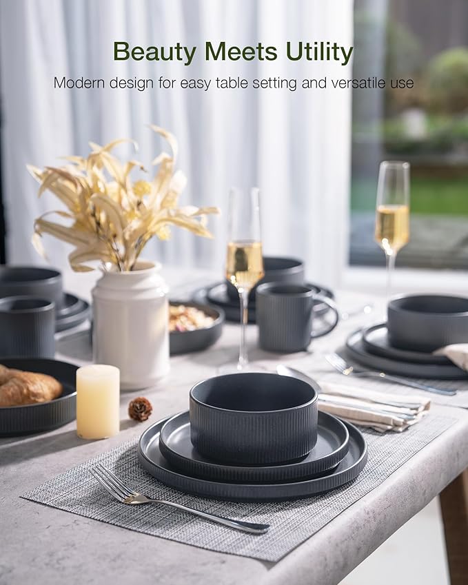 Famiware Star Ceramic Plates and Bowls Sets, Reactive Glaze Dishes - Image 2