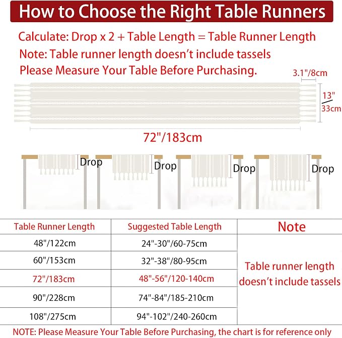 Rustic Boho Table Runner, Linen Table Runner, Farmhouse Table Runners 72 Inches - Image 5