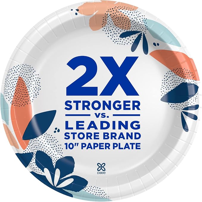 Dixie Large Paper Plates, 10 Inch, 2X Stronger*, Microwave-Safe, Soak-Proof - Image 4