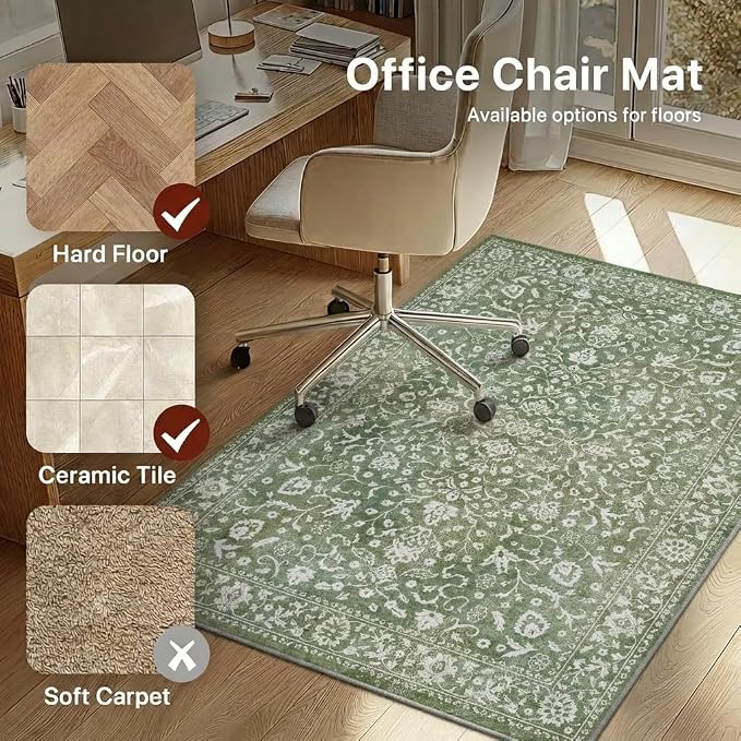48"x72" Office Chair Mat for Hardwood Tile Floor, Under Desk Carpet Protector - Image 3