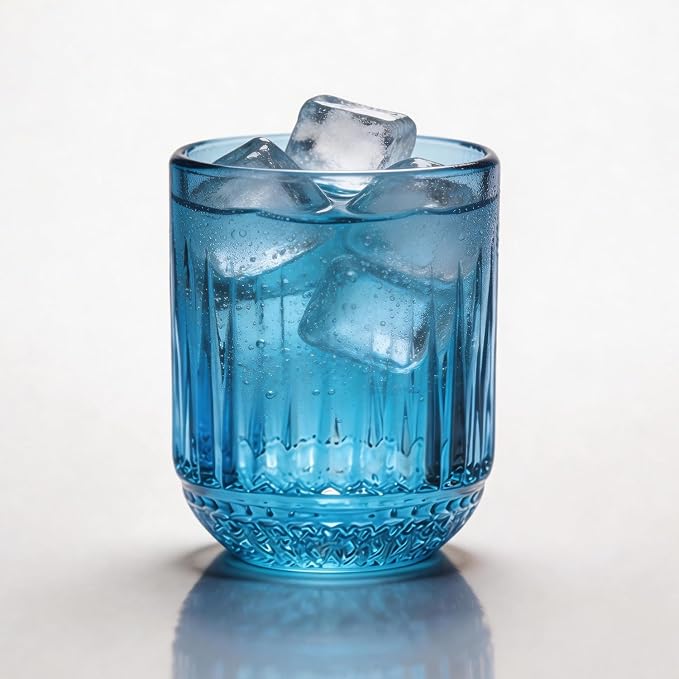 FACE N FACE 1-Piece Vintage Colored Glass Tumbler 8oz | Retro Aesthetic by FaceNFace