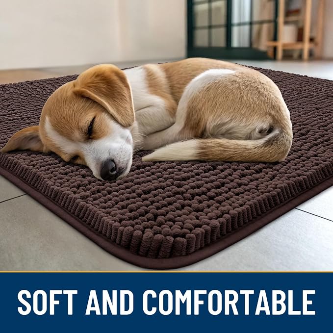 Smiry Dog Door Mat for Muddy Paws 70x32, Absorbent Dirt Trapper, Non-Slip - Image 2