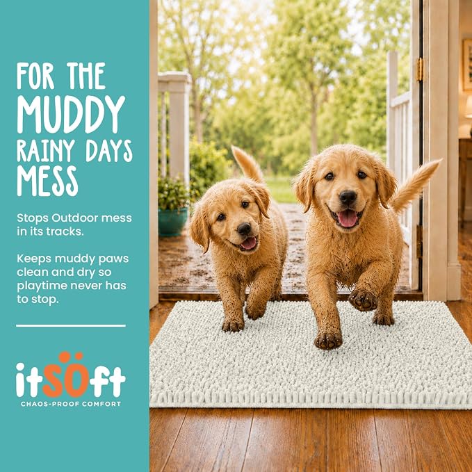 Dog Rugs for Muddy Paws 22x14 | Cleaner Mud Free Floors | Muddy Dogs Mats for - Image 2
