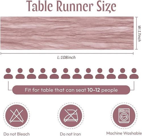 12 Pack Dusty Pink Cheesecloth Table Runner 17 x 108 Inch Gauze Table Runner - Image 2