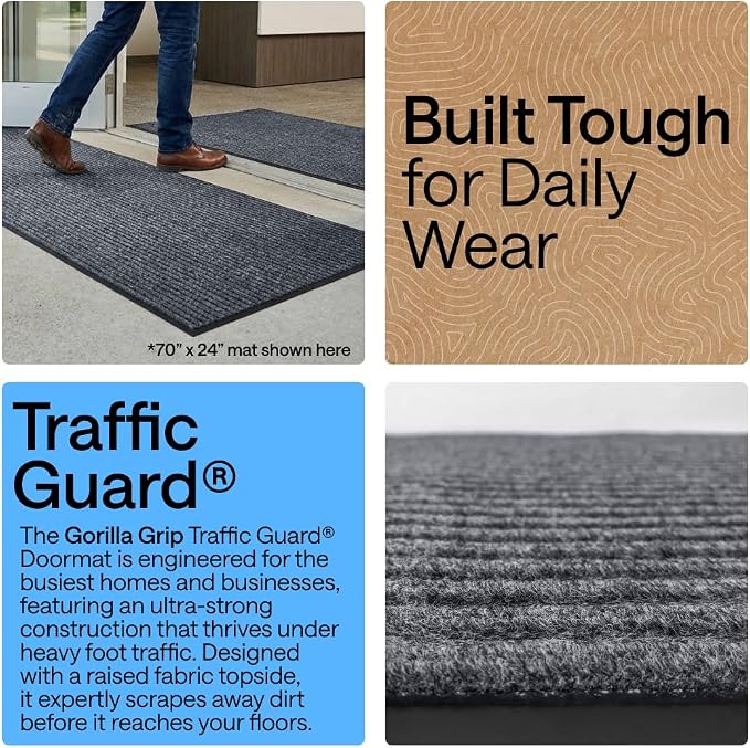 GORILLA GRIP Waterproof Traffic Guard Door Mat, 2 Pack Heavy Duty Entryway Mats - Image 3