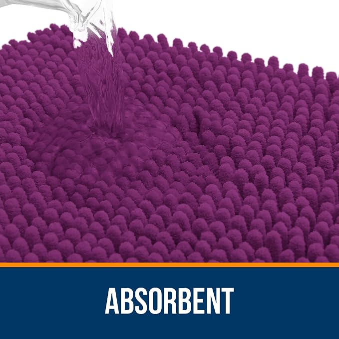 OLANLY Bathroom Runner Rugs 47x17, Extra Soft Absorbent Chenille Bath Rugs - Image 4
