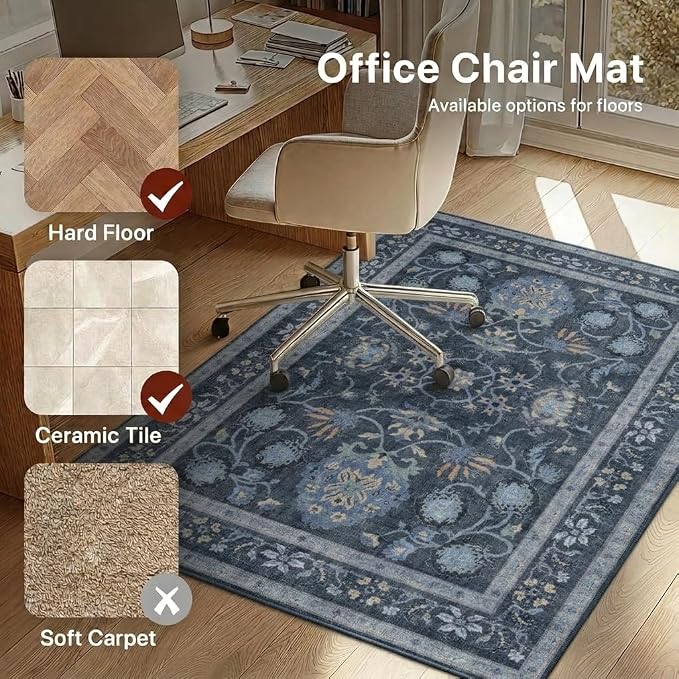 36"x48" Office Chair Mat for Hardwood Tile Floor, Under Desk Carpet Protector - Image 3