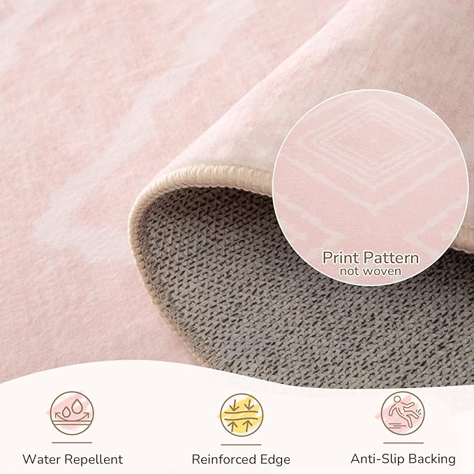 BESTSWEETIE Area Rug 6x9 Rug Machine Washable Non-Slip Low Pile Print Pattern - Image 5