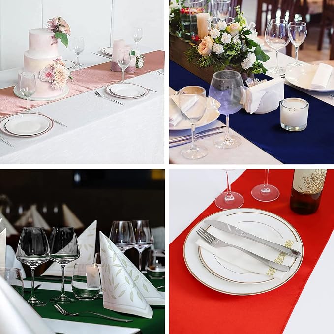 Pink Table Runners, 12x108 Inches, 15 Pack | Satin, Silk and Smooth Fabric - Image 7