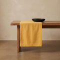 Solino Home 100% Pure Linen Dining Table Runner Yellow, Fete 14 x 132 in | by SolinoHome