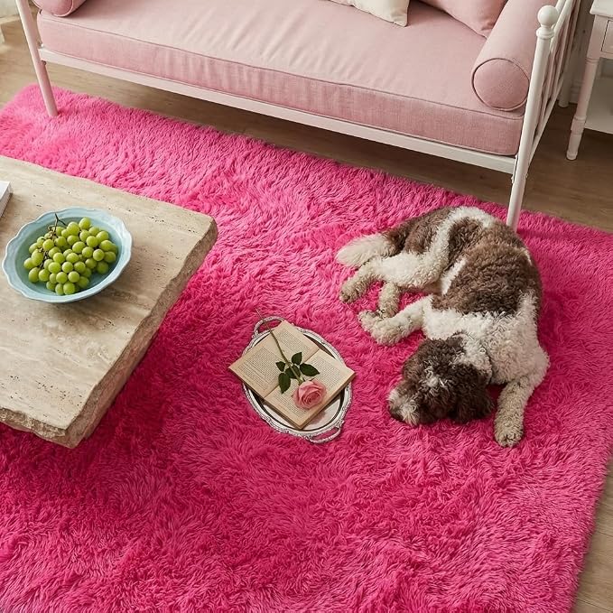 Mugorn Hot Pink Fluffy Soft Rugs - Image 5