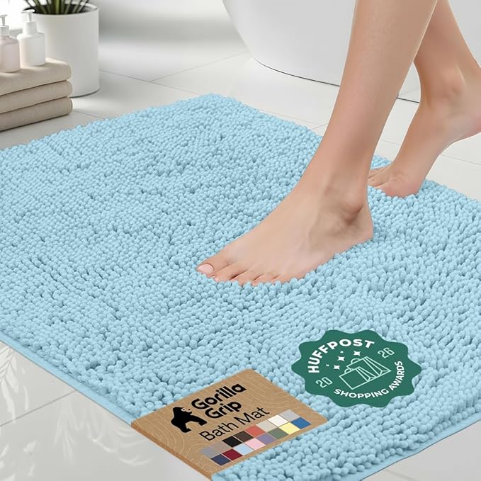 GORILLA GRIP Bath Rug Mat 60x24, Thick Soft Absorbent Chenille, Quick Dry by Unknown