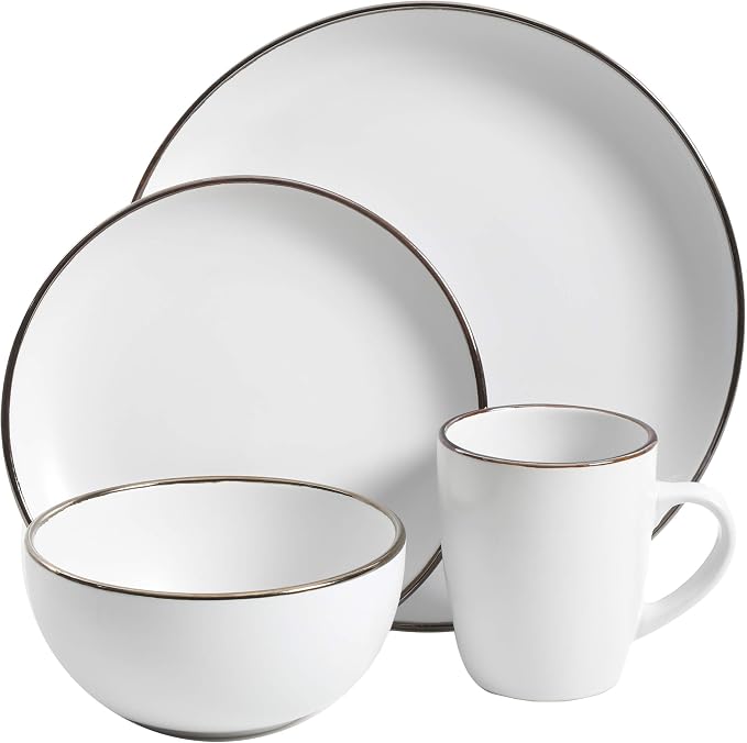 Gibson Home Rockaway Round Stoneware Dinnerware Set, Service - Image 2