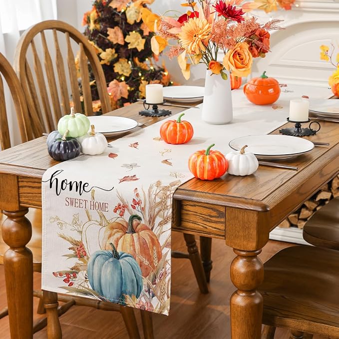 Siilues 220 GSM Fall Table Runner 13x108 Inch Home Party Decor | Watercolor - Image 4