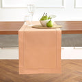 Solino Home Cotton Linen Dining Table Runner Peach Hemstitch, 14 x 90 in | by SolinoHome