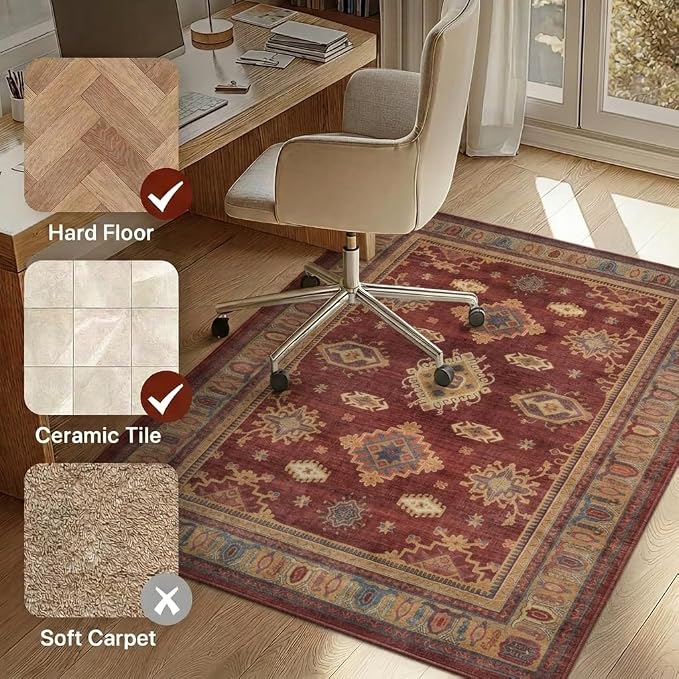 48"x72" Office Chair Mat for Hardwood Tile Floor, Under Desk Carpet Protector - Image 3
