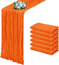 6 Pack Orange Cheesecloth Table Runner 17x108 Inch Semi Sheer Boho Gauze Cheese by Unknown