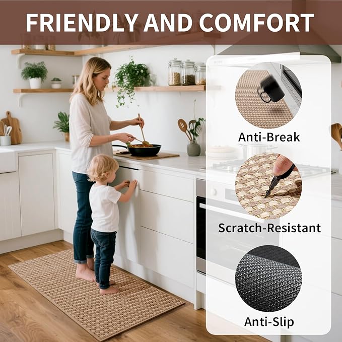 YDKGL Kitchen Mat Kitchen Rugs Sets of 2 PCS Non Slip Washable, Super Absorbent - Image 3