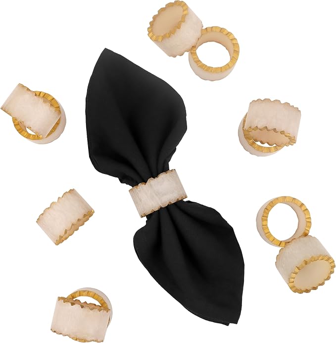 Rustic Epoxy Resin Napkin Rings Set of 6 - Image 3