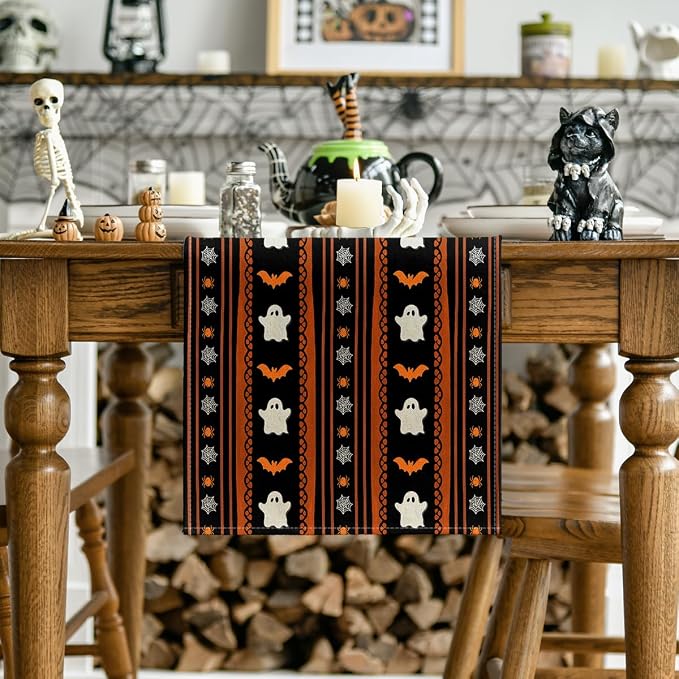Artoid Mode 210 GSM Halloween Table Runner 13x60 Inch Home Party Decor | Ghosts - Image 2